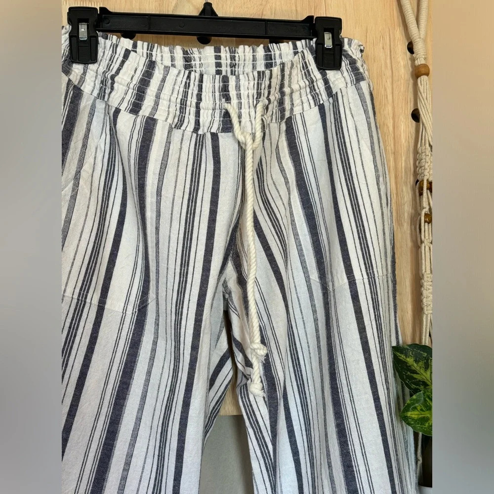 Roxy Size XL Women's Yarn Dye Pant Mood Indigo Oceanside 211 Stripes NWT - Picture 8 of 8